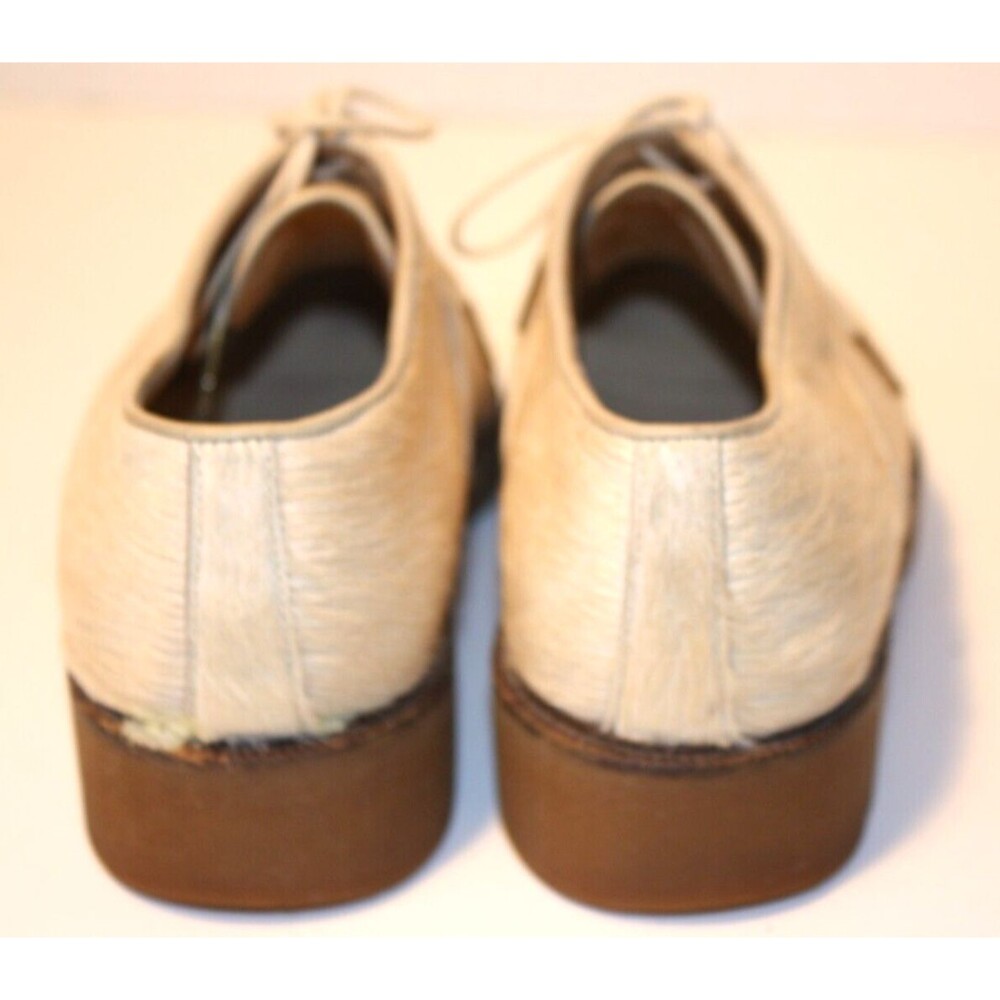 Pons Quintana Horsehair Cowhide Leather Oxford Shoes Women's sz 6 Cream Ivory - Picture 5 of 12